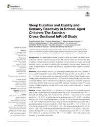Sleep duration and quality and sensory reactivity in school -aged children. The Spanis cross-sectional InProS study.pdf.jpg