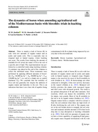 The dynamics of boron when amending agricultural soil of the Mediterranean basin with biosolids trials in leaching columns.pdf.jpg