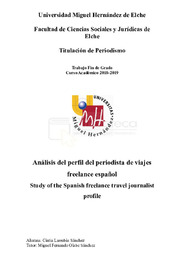 Ventilación Costoso semestre UMH: Análisis del perfil del periodista de viajes freelance español