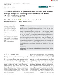 Soil Use and Management - 2020 - Jordán‐Vidal - Metal contamination of agricultural soils amended with biosolids  sewage.pdf.jpg
