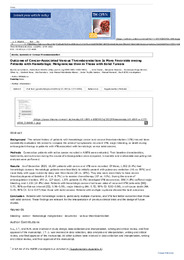 Outcome of cancer-associated venous thromboembolism is more favorable among patients with hematologic malignancies than in those with solid tumors.pdf.jpg