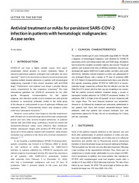 Antiviral treatment or mAbs for persistent SARS‐COV‐2 infection in patients with hematologic malignancies. A case series.pdf.jpg