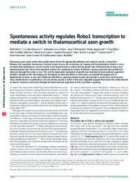 Spontaneous activity regulates Robo1 transcription to mediate a switch in thalamocortical axon growth.pdf.jpg