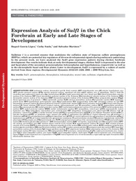 Expression analysis of Sulf1 in the chick forebrain at early and late stages of development.pdf.jpg