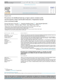 Prevalence of childhood obesity in Spain and its relation with socioeconomic status and health behaviors.pdf.jpg