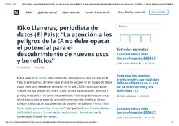 Kiko Llaneras, periodista de datos (El País)_ “La atención a los peligros de la IA no debe opacar el potencial para el descubrimiento de nuevos usos y beneficios” — Revista de Innovación en Periodismo.pdf.jpg