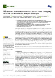 agronomy-Metabolomic profile of Citrus limon Leaves Verna Variety by 1H-NMR and multivariate analysis technique.pdf.jpg