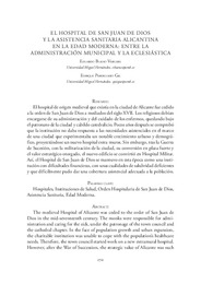 El Hospital de San Juan de Dios y la asistencia sanitaria alicantina en la Edad Moderna. Entre la administración municipal y la eclesiástica..pdf.jpg