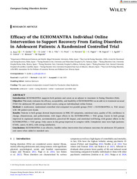 Euro Eating Disorders Rev - 2025 - Ruiz - Efficacy of the ECHOMANTRA Individual Online Intervention to Support Recovery.pdf.jpg
