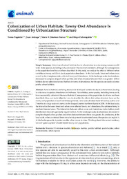 Colonizationi of urban habitats. Tawny owl abundance is conditioned by urbanization structure.pdf.jpg