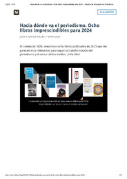 Hacia dónde va el periodismo. Ocho libros imprescindibles para 2024 — Revista de Innovación en Periodismo.pdf.jpg