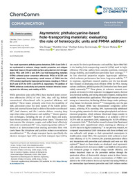 Asymmetric phthalocyanine-based hole-transporting materials. Evaluating the role of heterocyclic units and PMMA additive.pdf.jpg