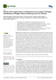 Effects of Se application on polyamines and carbon-nitrogen metabolism of pepper plants suffering from Cd toxicity.pdf.jpg