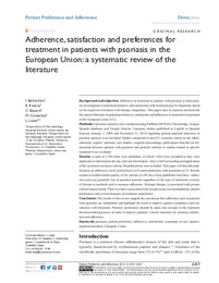 Adherence, satisfaction and preferences for treatment in patients with psoriasis in the European Union. A systematic review of the literature.pdf.jpg