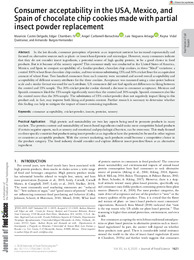 Journal of Food Science - 2020 - Castro Delgado - Consumer acceptability in the USA Mexico and Spain of chocolate chip.pdf.jpg