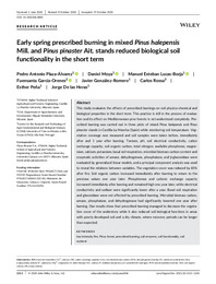 Land Degrad Dev - 2020 - Plaza‐Álvarez - Early spring prescribed burning in mixed Pinus halepensis Mill  and Pinus pinaster.pdf.jpg