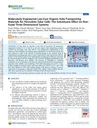 Molecularly Engineered Low-Cost Organic Hole-Transporting Materials for Perovskite Solar Cells. The Substituent Effect on Non-fused Three-Dimensional Systems.pdf.jpg