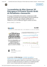 ‘La newsletter de Kiko Llaneras’ (El País) gana el IV Premio Vicente Verdú de Periodismo e Innovación — Revista de Innovación en Periodismo.pdf.jpg