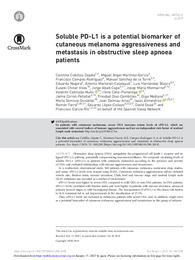 Soluble PD-L1 is a potential biomarker of cutaneous melanoma aggressiveness and metastasis in obstructive sleep apnoea patients.pdf.jpg