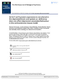 Slc7a11 (xCT) protein expression is not altered in the depressed brain and system xc- deficiency does not affect depression-associated behaviour in the corticosterone mouse model.pdf.jpg