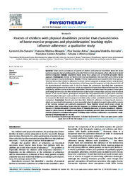 Parents of children with physical disabilities perceive that characteristics of home exercise programs and physiotherapists teaching style influence adherence a qualitative study.pdf.jpg