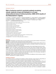 Risk of adverse events in psoriasis patients receiving classic systemic drugs and biologics in a 5‐year observational study of clinical practice 2008–2013 results of the B.pdf.jpg