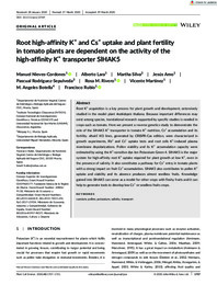 Plant Cell   Environment - 2020 - Nieves‐Cordones - Root high‐affinity K  and Cs  uptake and plant fertility in tomato.pdf.jpg