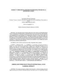 Art_Génesis y formación del Derecho internacional privado en la antigüedad clásica, en Revista General de Derecho Roman.pdf.jpg