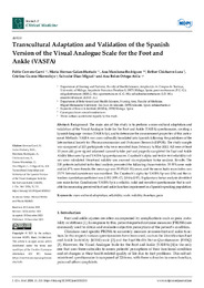 Transcultural Adaptation and Validation of the Spanish Version of the Visual Analogue Scale for the Foot and Ankl.pdf.jpg