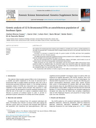 Genetic analysis of 12 X-chromosomal STRs an autochthonous population of Southeast Spain.pdf.jpg