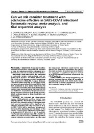 Can we still consider treatment with colchicine effective in SARS-COV- 2 infection. Systematic review, meta-analysis, and trial sequential analysis.pdf.jpg