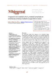 Vista de Integración de la realidad virtual y realidad aumentada en las enseñanzas artísticas mediante Google Arts and Culture.pdf.jpg